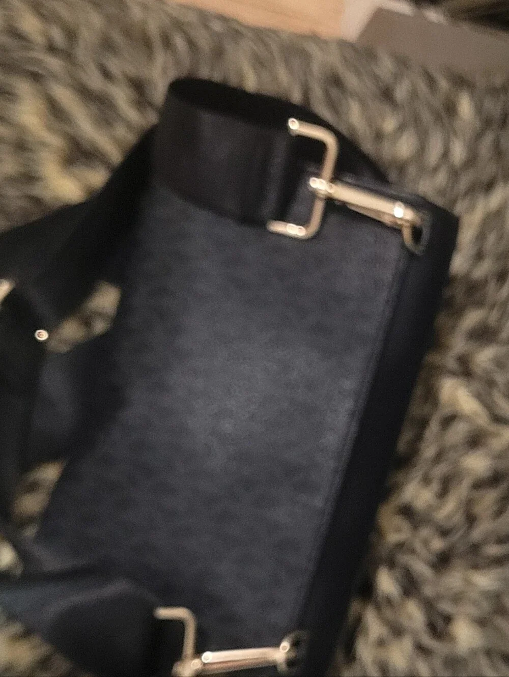 Michael Kors Black With Grey Signature Brossbody Bag 8x5.5